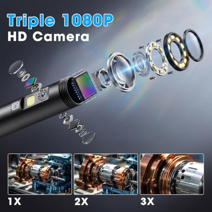 Endoscope Camera with Light for Automotive Wall Sewer Drain Inspection