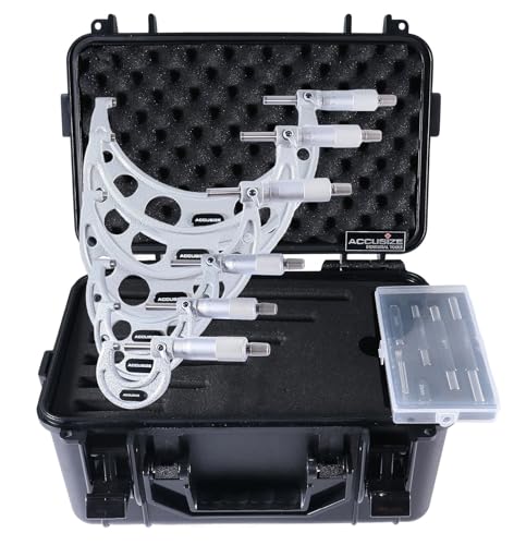 Accusize Industrial Tools 0-150 mm Precision M-Type Metric Outside Micrometer 6 Pc Set, Eg00-9150 - size: 0-150mm 6pc/set