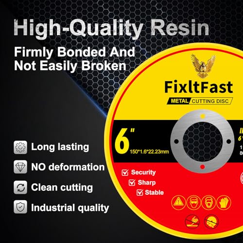 FIXLTFAST 6 x 0.045 x 7/8" Metal & Stainless Steel Cut Off Wheel -25 PCS - size: 6