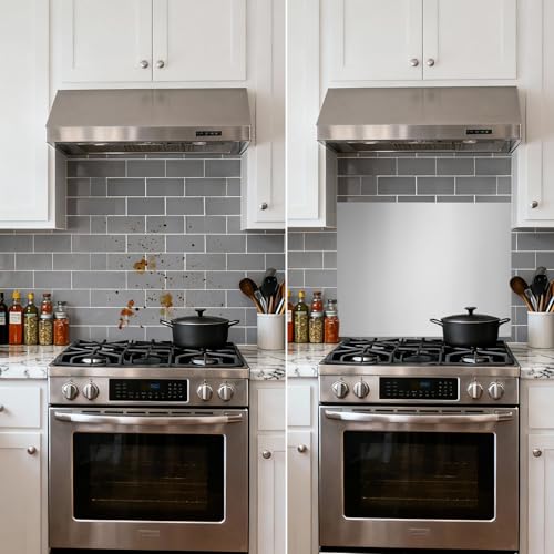 ONEEON Stainless Steel Backsplash Back 24 x 30 Inch Range Hood Stove - size: 24" x 30"