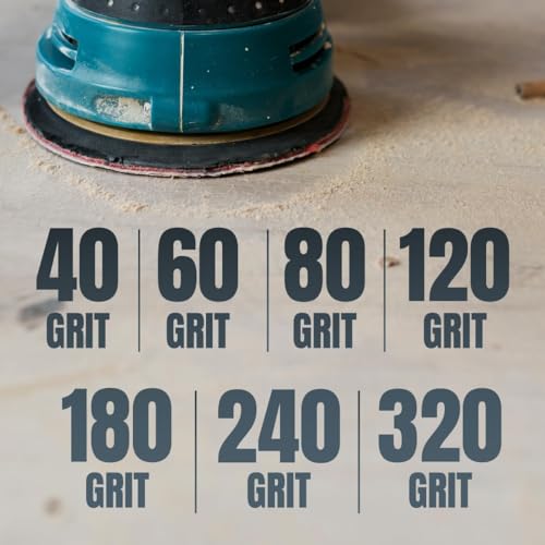 POWERTEC 200 PCS 150 Grit - 5 Inch 8 Hole Hook and Loop Sanding Discs, 5" Sanding Pads for Automotive, Drywall, Woodworking with Orbital Sander, Air, and DA Sander (44015G-50-P4) - size: 150 Grit, 200PK
