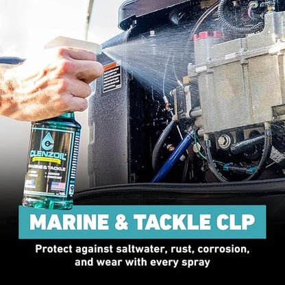 CLENZOIL Marine & Tackle - Fishing Gear Oil Lubricant - for Fish Care Reels, Boat Motors, Downriggers & More - Easily Oils Applicator - size: 16 oz Trigger Spray