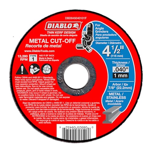 Diablo Metal Cut-Off Disc - 4-1/2" Diameter, 7/8" Arbor, 1 Hub Type