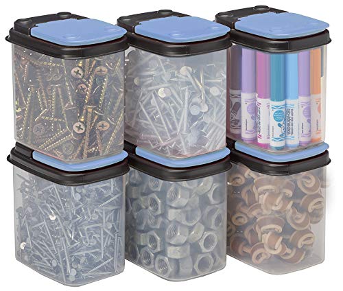 Buddeez Multi-Purpose Hardware Storage Bins Bits (1 Quart - 8 Pack) - color: Blue, size: 8 Pack