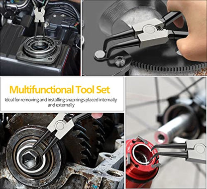 4pcs 7in Snap Ring Pliers, 5/64in Tips - color: 4pcs Regular Tip Snap Ring Pliers