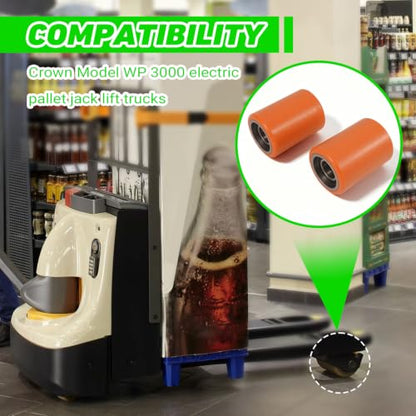 LEAPTREND Load Wheel Kit Compatible with Crown Model WP 3000 Electric Pallet Jack Lift Truck, Includes Axles & Bearings & Fasteners