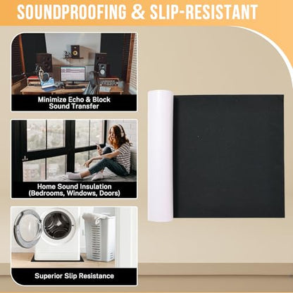 MYFULLY Neoprene Foam Sheet 12" x 59" x 1/16" Adhesive Backing Roll - size: 12 in x 59 in x 1/16 in