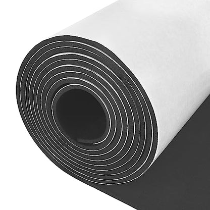 Sponge Neoprene Foam Rubber Sheet with Adhesive, 12 in x 81 in x 1/8 in Multi-Function Soundproof High Density Waterproof Rubber Mat, Perfect Cosplay Easy Cut DIY Neoprene Padding Roll - Black - color: Black, size: 12 in x 81 in x 1/8 in