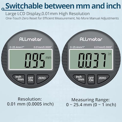 Digital Dial Indicator Set,0.0005in Resolution,132lb Magnetic Base - style: Digital Dial