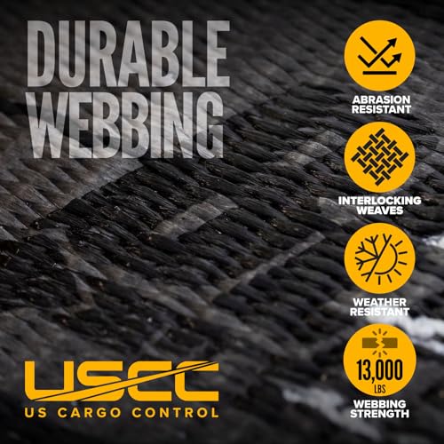 US Cargo Control Blackline Ratchet Straps Heavy Duty (2-Pack), 2 Inch x 18 Foot Black Ratchet Straps with Double J Hooks, 13,000 LBS Break Strength, Heavy Duty Tie Downs for Trucks and Trailers - size: 2" x 18' (Pack of 2)