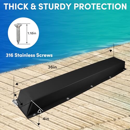 ORLANG 36"/48"/59"/72" Dock Bumpers,Dock Fenders with Stainless Steel Screws,Boat Dock Bumpers,Dock Post Bumper for Docking Edges, Piling, Vertical Poles, Horizontal Decks or Piers(Multiple Colors) - color: Black, style: 36 In-3Pack
