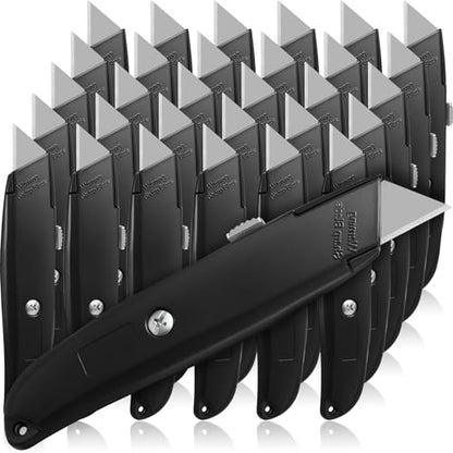 Reginary 30 Pcs Box Cutters Bulk, Utility Knives, Black - color: Black