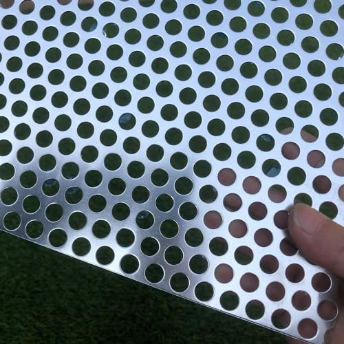 Aluminum Perforated Metal Sheets 16 Gauge 23.6 inch by 11.8 inch Expanded Metal Mesh Aluminum Opening 2/5" 0.4 inch (About 10 mm) Perforated Steel Sheet Mesh Screen Decorative - size: 23.6" X 11.8"
