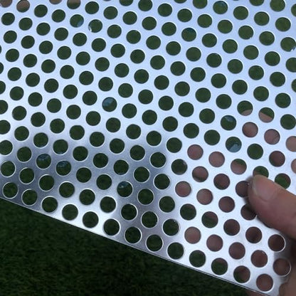 Aluminum Perforated Metal Sheets 16 Gauge 23.6 inch by 11.8 inch Expanded Metal Mesh Aluminum Opening 2/5" 0.4 inch (About 10 mm) Perforated Steel Sheet Mesh Screen Decorative - size: 23.6" X 11.8"