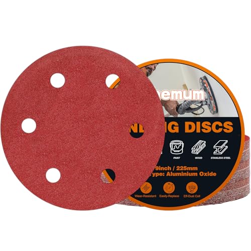 30 PCS 9 Inch Drywall Sanding Discs 120 Grit 6 Hole - color: 6 Hole, size: Grit 120