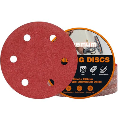 30 PCS 9 Inch Drywall Sanding Discs 120 Grit 6 Hole - color: 6 Hole, size: Grit 120