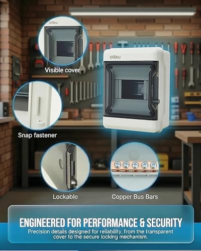Circuit Breaker Box, IP66 Distribution Protection Box (AT-6 Way-H) - size: 6 - 6.4x7.9x3.9 INCH