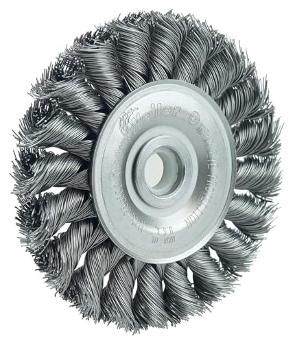 Weiler 08014 3" Standard Twist Knot Wire Wheel .014" Steel Fill 1/2"-3/8" Arbor Hole Made in the USA (Pack of 10) - size: .014 Wire Size, style: Pack of 10