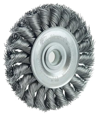Weiler 08014 3" Standard Twist Knot Wire Wheel .014" Steel Fill 1/2"-3/8" Arbor Hole Made in the USA (Pack of 10) - size: .014 Wire Size, style: Pack of 10