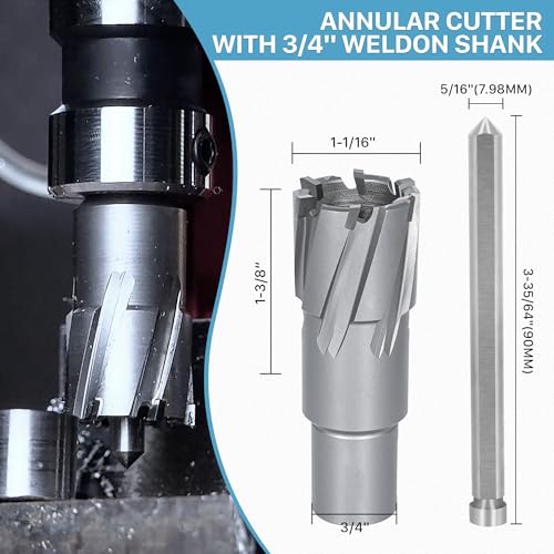 KEENTECH Carbide-Tipped Annular Cutter 1-1/16" Diameter x 1-3/8" Depth - size: 1-1/16" Dia * 1-3/8" Depth