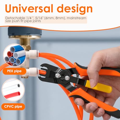Air Line Removal Tool Pliers, Push to Connect Fittings Disconnect Tool for Air Hose, Quick Connect Pneumatic Fitting Release Plier for Automotive & Industrial Use (1/4" & 5/16" (6mm, 8mm)) - color: 1/4" & 5/16" (6mm, 8mm)