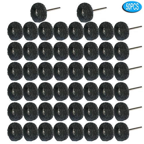 50pcs Abrasive Buffing Polishing Wheel Set for Rotary Tool with 3mm Shaft,Mini scouring pad Brush Polishing kit, Removal of Rust,Deburring on Metal Surface (grit 400 Black 50pcs) - color: grit 400 black 50pcs