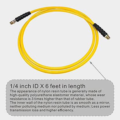 AMZCNC 6' 10000psi High Pressure Hydraulic Hose CH-604 Coupler 3/8" Thread Hydraulic Hose Assembly,1/4" ID x 6 ft (YELLOW, 6' 10000 PSI 3/8") - color: Yellow, size: 6' 10000 PSI 3/8"
