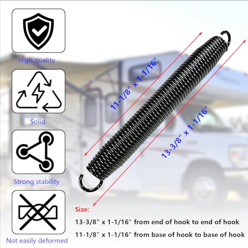 2 Pack R3847 Spring for RV Hydraulic Leveling Jacks Black 13-3/8"