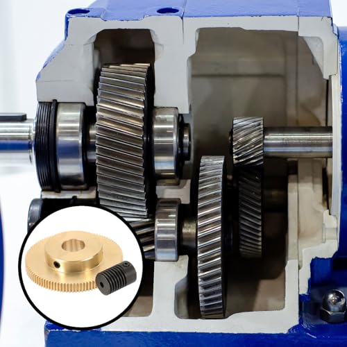 uxcell Worm Gear Set 100T 0.5 Module 100:1 Reduction Rate, Right Rotation Drive Gear Box Wheel Reduce Transmission Part (Brass Gear-12mm Bore, #45 Steel Rod 3mm Bore) - size: Gear-12mm, Rod-3mm Bore, style: 0.5M-100T