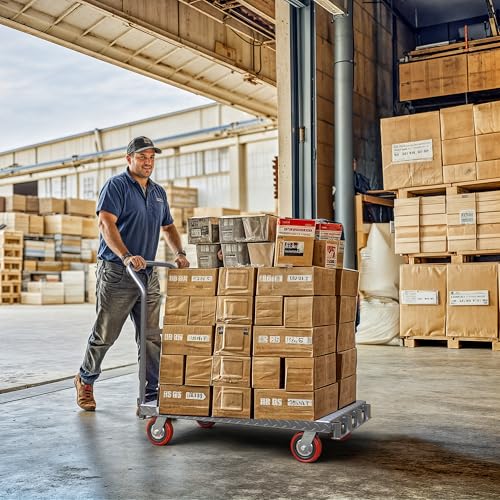 DWVO Heavy Duty Panel Dolly Sheetrock Cart on Wheels w/ 4 Hand Drails