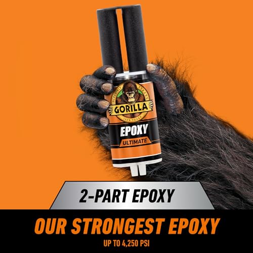 Gorilla Epoxy Ultimate, Waterproof, 0.85oz Syringe, Black, 10 Minute Set - size: 1 Pack