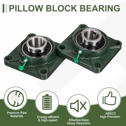 uxcell UCF207-21 Pillow Block Bearings,1-5/16 inch Bore(ABEC3) - size: UCF207-21 (1-5/16 inch)