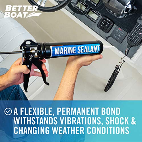 Marine Sealant and Adhesive, Waterproof Marine Grade Caulk, High Temp - color: White, size: 10 oz