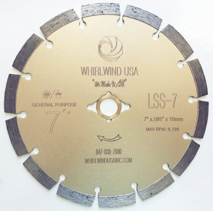 7 Inch General Purpose Segmented Diamond Saw Blade - size: 7" LSS