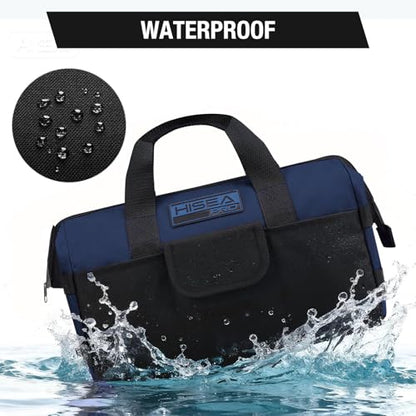 HISEA 3 Pack Heavy Duty Tool Bag, 16-Inch Waterproof Tools Organizer Tote - color: Navy, size: 16 Inch
