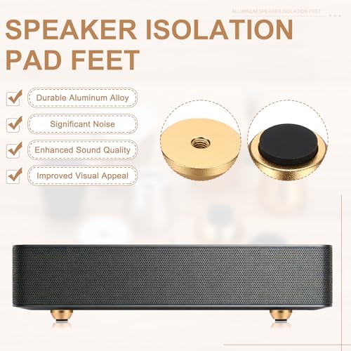 MECCANIXITY 4pcs Speaker Isolation Pad Feet 15x7mm Shockproof Gold - color: Gold, size: 15x7mm