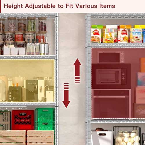 PrimeZone 4 Tier NSF Steel 55.5" Wx24 Dx76 H Wire Shelving 2400lbs - size: 55.5" W x 24" D x 76" H