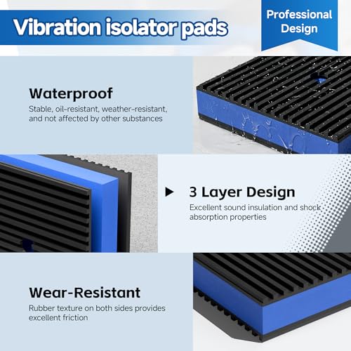 4 Pack 4 x 4 Inch Anti Vibration Pads, Rubber Isolation Pads - color: 4 X 4 - 4 Pcs