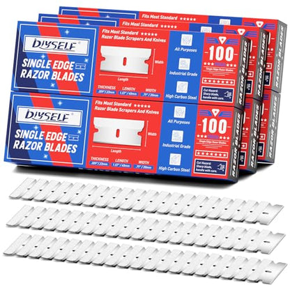 DIYSELF 600-Pack Single Edge Razor Blades, Industrial Scraper Razor Blades - size: 600 Pcs