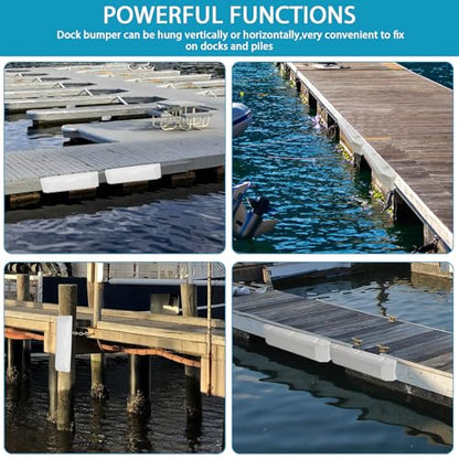 24 Inch Dock Bumper 2 Pack,Boat Dock Bumpers,Dock Bumper Guards,Dock Post Bumpers,Marine Dock Bumpers,Heavy Duty Dock Piling Bumpers for Protecting Boat and Dock,Screws and Washers Included(White) - color: White-2Pack, size: 24inch