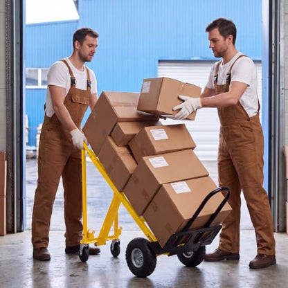 1000 LBS Heavy Duty Steel Convertible Hand Truck Dolly Cart, 3-in-1 Folding Hand Truck, Portable Hand Cart with Big Wheels, Multi-Position Utility Moving Dolly for Furniture, Yellow - color: Yellow-2