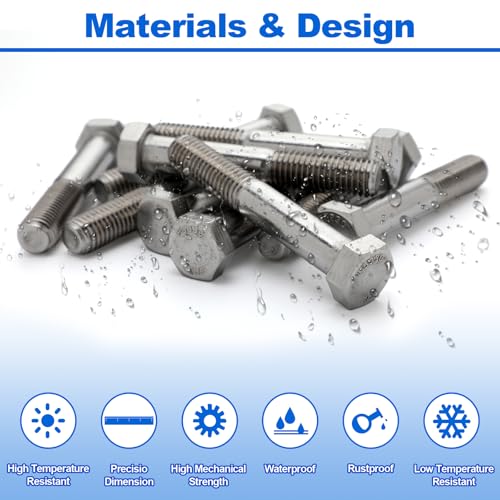 10 Pack 5/8-11 x 4'' Hex Head Cap Screw Bolt Stainless Steel 304 - size: 5/8-11 x 4''