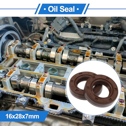 Oil Seal Ring Rotary Shaft Seal TC Double Lip FKM Rubber 16x28x7mm - size: 16x28x7mm