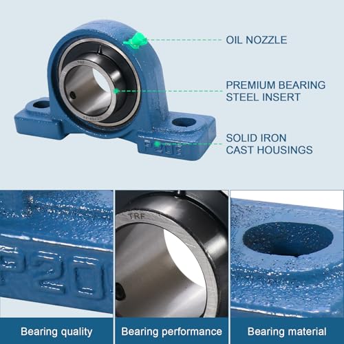2 Pack UCP209-28 Pillow Block Bearing - Pack of 2 Mounted Pillow Block Bearings - 1 3/4" Mounted Pillow Block Chrome Steel Bearings Solid Cast Iron Base - Self Alignment - style: UCP209-28