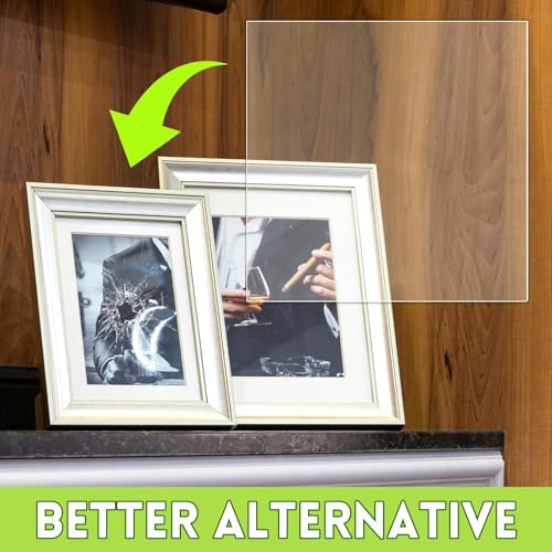 Clear Plastic Sheet, 10 PCS 12" x 12" x 0.02 Plexiglass Sheets,Clear PET Sheet Panels, Clear Acrylic Plastic Sheet for Picture Frame, Invitations, Poster Frames