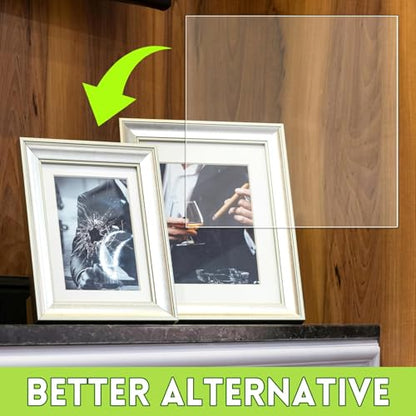 Clear Plastic Sheet, 10 PCS 12" x 12" x 0.02 Plexiglass Sheets,Clear PET Sheet Panels, Clear Acrylic Plastic Sheet for Picture Frame, Invitations, Poster Frames