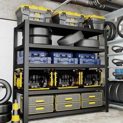 84" H 5-Tier Heavy Duty Storage Shelves, 3000LBS Capacity Adjustable Metal Industrial Garage Shelving Units,Freestanding Storage Rack for Shop and Warehouse, 84" H x 55" W x 24" D - size: 84"H × 55"W × 24"D