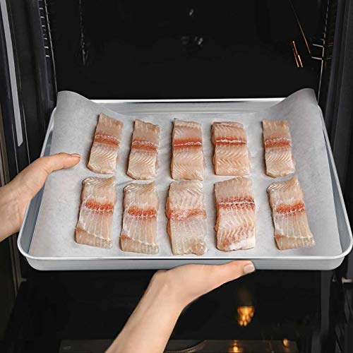 TeamFar Toaster Oven Pan, Stainless Steel Toaster Oven Tray, 12.4"x 9.7"x1" - size: 12.4" x 9.7" x 1"