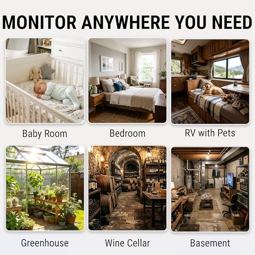 TempPro TempAir 2 Pieces Digital Hygrometer Indoor Thermometer - color: White Bluetooth Indoor Thermometer