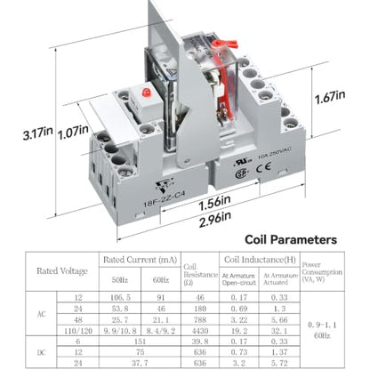 110V Electromagnetic Relay 110V-120V AC Coil 10Amp 8 Pin DPDT with Test Button, LED Light Module, UL Certification - size: AC 110V, style: 8Pin-10A-1Pcs